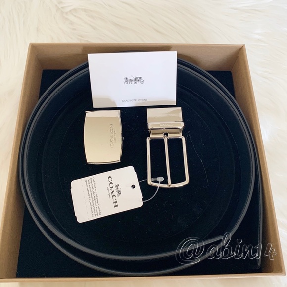 NWT Coach Signature Black Cut-to-Size Reversible Belt in a Gift Box - Picture 3 of 9